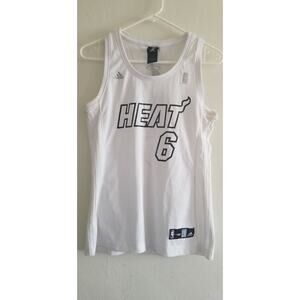 LeBron James #6 Miami Heat NBA White Hot Jersey women M